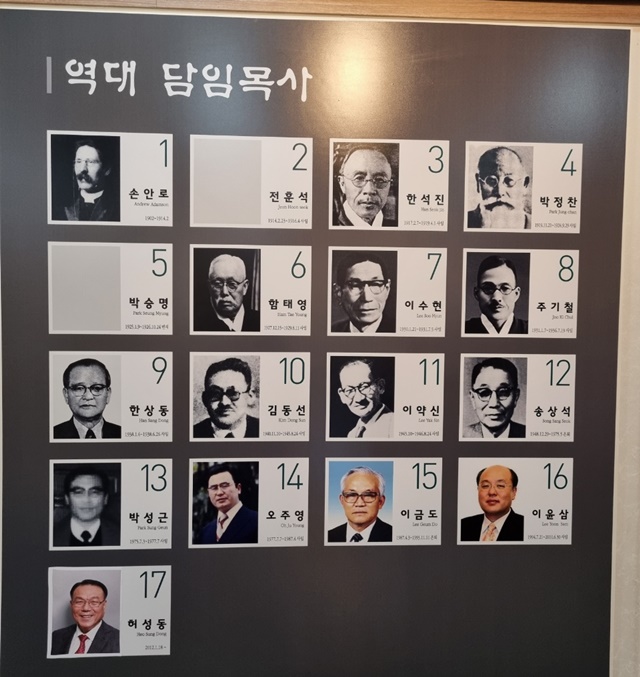 역대 담임목사 사진들 