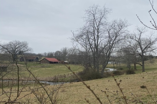 ▲ 스프링 크릭 장로교회당 옆으로 흐르는 시냇물이 지금도 유유히 흐르며 푸른초장과  맑은 시냇가를 이루고 있다