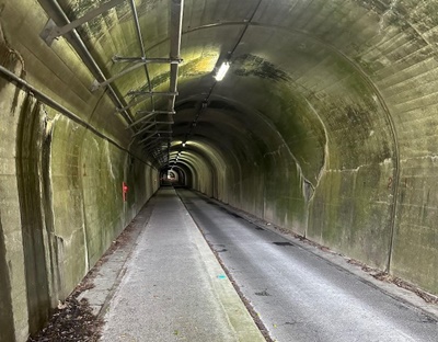 조선인 노동자들의 피와 땀이 서린 기노모또 터널 전경 