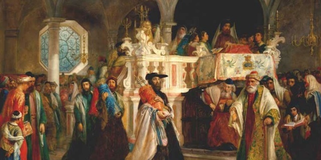 ▲ 중세시대 유럽의 아스그나스(Ashkenaz) 사람들의 일상을 보여주는 그림이다. 유럽이 곧 아스그나스 라고 알려지게 되었고, 유럽에 사는 유대인 다수가 아스그나스 유대인이었다