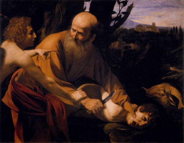 '이삭의 희생'(1603, 104X135cm), 카라바조(Caravaggio, 1573-1610)