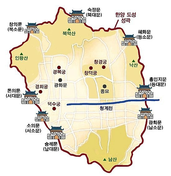 한양도성은 성리학과 음양오행 사상으로 배치한 계획 도시다