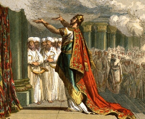 성전봉헌식에서 기도하는 솔로몬